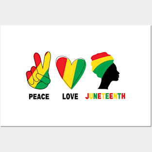 Peace Love Juneteenth Black History Month Posters and Art